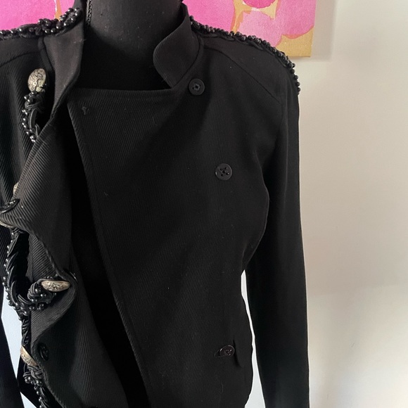 #1 ♥️ BLOW OUT SALE ♥️MONSE Jacket - Black Military Style - Picture 6 of 7